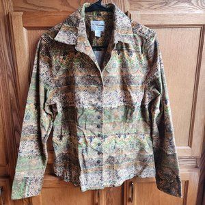 Christopher & Banks Stretch Fit Women's Button Down Corduroy Jacket Size M